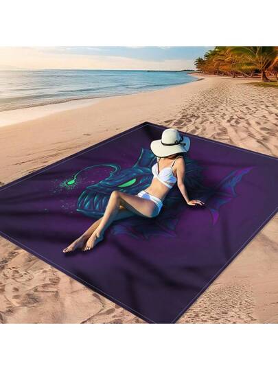 قطعة واحدة من 'بساط شاطئ بنمط التنين، بساط شاطئ وحش البحر الأرجواني، بساط شاطئ بظل سمكة البحر العميق، بساط شاطئ سمكة القرش البارد، بساط شاطئ حبر بحري' مصنوع من 100% بوليستر، مقاوم للماء وسريع التجفيف، قابل للغسل وغسل آلي، مناسب للتنزه والنزهات...