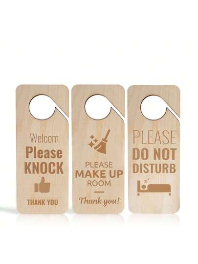 أثاث مكتبي 1 قطعة لافتة خشبية إبداعية نكتية لمقبض الباب، تتضمن نصائح للذكرى المنزلية، تجهيزات لافتة باب للمنزل أو المكتب أو غرفة الاجتماعات