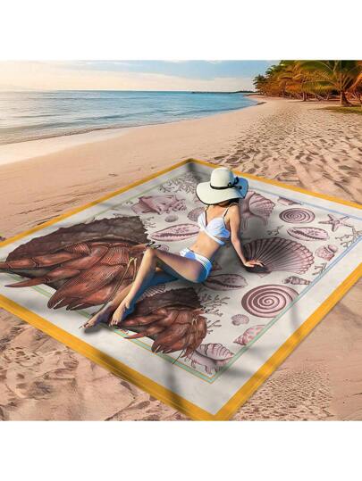 قطعة واحدة من "بطانية شاطئ بحر سيوؤون، بطانية شاطئ على شكل سرطان، بطانية شاطئ على شكل كائن بحري جميل، بطانية شاطئ على شكل وحش بحري جميل، بطانية شاطئ هايون الوردية ، خيار ممتاز للترفيه على الشاطئ" مصنوعة من خامة البوليستر 100٪ ، مضادة للماء وسريعة...