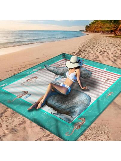 قطعة واحدة من "بطانية شاطئ بحر سيوؤون، بطانية شاطئ على شكل سرطان، بطانية شاطئ على شكل كائن بحري جميل، بطانية شاطئ على شكل وحش بحري جميل، بطانية شاطئ هايون الوردية ، خيار ممتاز للترفيه على الشاطئ" مصنوعة من خامة البوليستر 100٪ ، مضادة للماء وسريعة...