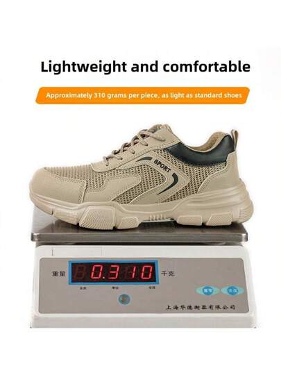 بوت سلامة صيفية تنفس بوت رياضية عمل وأحذية عمل لادرجال، من بوت إصبع حماية الصلب، غير قابل للتمزق، خفيفة الوزن