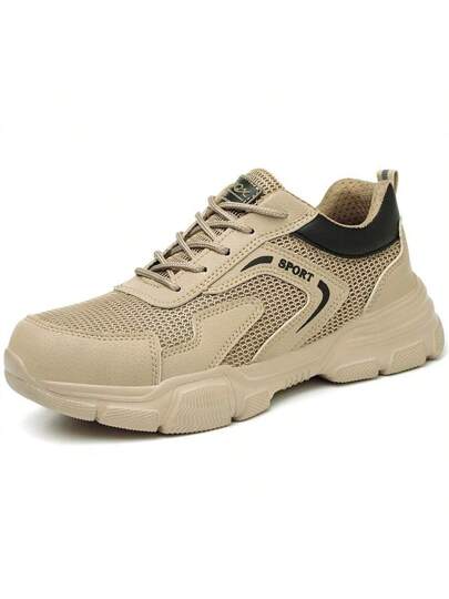 بوت سلامة صيفية تنفس بوت رياضية عمل وأحذية عمل لادرجال، من بوت إصبع حماية الصلب، غير قابل للتمزق، خفيفة الوزن