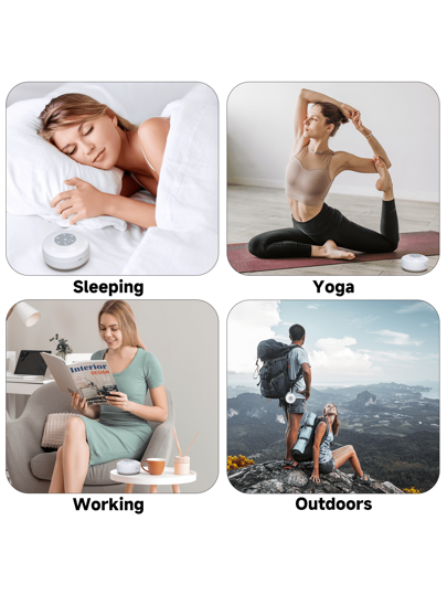 JUSLACO جهاز إصدار ضوضاء بيضاء، آلة صوتية محمولة بطارية 2000 مللي أمبير، آلة إصدار أصوات المطر مع 21 صوتًا مريحًا،علاج بالصوت مع مؤقت وضبط للحجم للنوم، السفر، هدية للرجال والنساء في عيد الحب