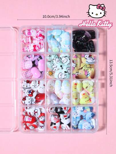 Sanrio مجموعة أظافر مربعة قصيرة للتلميع بنمط هلو كيتي 288 قطعة (12 نوع مختلط) ، أظافر هلو كيتي ثلاثية الأبعاد للضغط عليها، تناسب الأظافر تماما، مجموعة أظافر اكريليك صناعية بتصميم هلو كيتي صورة ناجحة ، بمربع تخزين ، ديكور أظافر بأسلوب فتاة زهري...