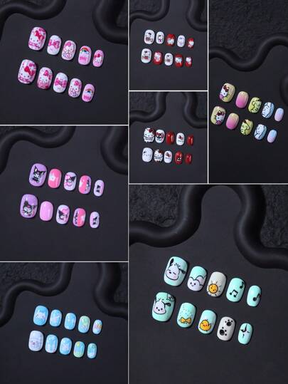 Sanrio مجموعة أظافر مربعة قصيرة للتلميع بنمط هلو كيتي 288 قطعة (12 نوع مختلط) ، أظافر هلو كيتي ثلاثية الأبعاد للضغط عليها، تناسب الأظافر تماما، مجموعة أظافر اكريليك صناعية بتصميم هلو كيتي صورة ناجحة ، بمربع تخزين ، ديكور أظافر بأسلوب فتاة زهري...