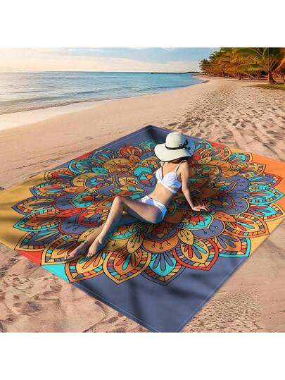 قطعة واحدة من بطانية مصنوعة من 100٪ بوليستر، نمط المندلا الذهبي، نمط المندلا الملون، نمط الهندسي النجمي الملون، نمط المندلا التدرجي، نمط المندلا الأبيض والأسود، خيار مثالي للاستجمام على الشاطئ، مقاوم للماء وسريع التجفيف، قابل للغسيل في الغسالة،...