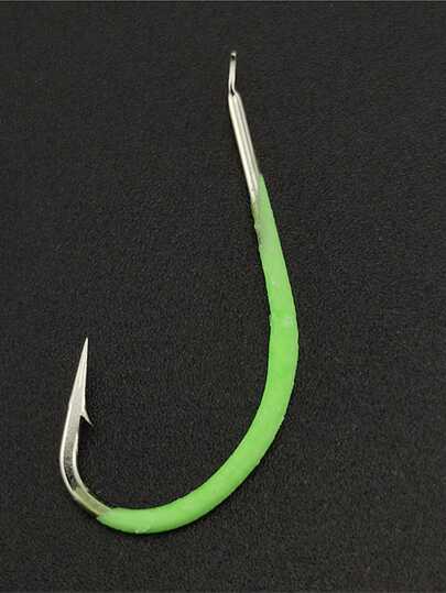 10 قطع من أثاقف السمك الفسفورية الملتفة على خط، خطاطيف تضيء في الظلام للصيد البحري، صيد الليل، ومصائد الصيد