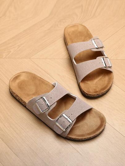 صنادل رجالية بطراز بيركينستوك عصرية للربيع/الصيف/الخريف/الشتاء 2025, خفيفة الوزن ومريحة, ذات نعل من الفلّين الناعم المضاد للانزلاق وحزام قابل للتعديل, جلد اصطناعي, مناسبة للارتداء اليومي للرجال الذين يبحثون عن الأناقة والراحة