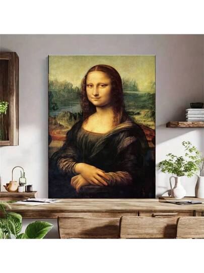 لوحة جدارية على قماش "موناليزا" لليوناردو دافنشي، بورتريه كلاسيكي بأسلوب عصر النهضة بألوان دافئة، مثالية لغرفة المعيشة أو النوم أو كهدية مفكرة، ديكور منزلي فني | ديكور فني | لوحة فنية بألوان دافئة ، لوحة جدارية موناليزا ، بدون إطار
