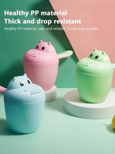 1 كوب متعدد الاستخدامات لغسل شعر الأطفال، كوب شطف جديد بكامل الصور الكرتونية الجذابة، مغرفة لاستحمام الأطفال، مناسب للاستخدامات المنزلية اليومية المختلفة