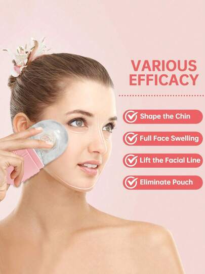 3 قطع أداة تدليك الوجه بالثلج - مجموعة أدوات العناية بالبشرة الثلجية، أداة تدليك الوجه، أسطوانة وجه ثلجية من السيليكون، أسطوانة من كوارتز وردي مع أداة تدليك وشرائط التقشير Gua Sha، للتخفيف من انتفاخ الوجه والعينين والرقبة والوجه، ومنتجات تدليك الوجه...