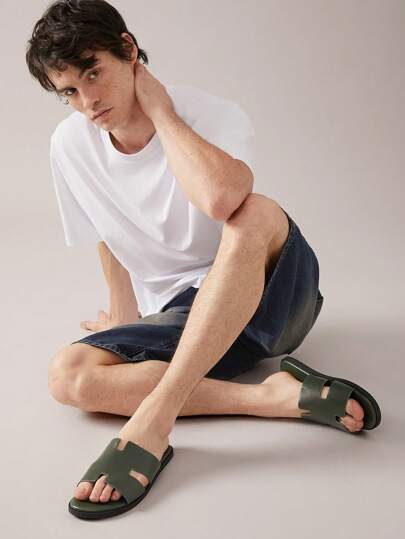 SHUZIA صندل رجالي منسوج ذو طابع راق، مُضاد للإنزلاق، مريح، هدايا عيد الحب ، أحذية صيفية