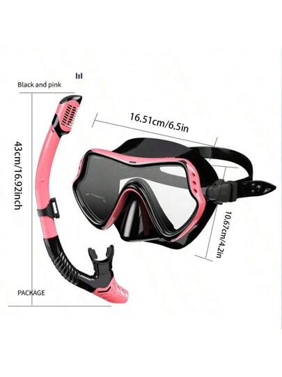 مجموعة واحدة من معدات الغطس للبالغين، قناع الغطس لكامل الوجه مع أنبوب التنفس، قناع الغطس من الزجاج المقسى للغوص والسباحة