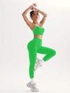 SHEIN Sport Studio مجموعة 1 من بنطلون ذو لون واحد وأعلى بسيطر رفيع مناسب للسيدات، إطلالة أنيقة مناسبة للصيف