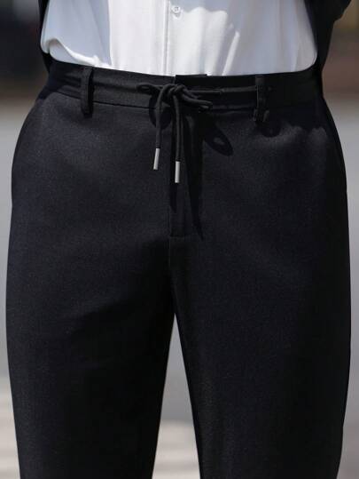 Manfinity Bizformal قطعتان بدلة رجالي تجارية للتنقل: جاكيت وبنطلون بلون واحد