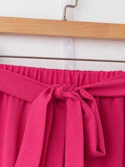 EMERY ROSE ملابس منقوشة بالأزهار والحنة بقصة رقبة على شكل حرف V بأكمام كبيرة مع بنطلون سادة بخيط للفتيات بمقاسات كبيرة مجموعة من قطعتين