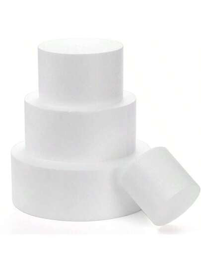 قالب عرض كعكة رغوي مدور 4/6/8/10 بوصة، دمية كعكة وهمية بيضاء أداة ممارسة الخبز