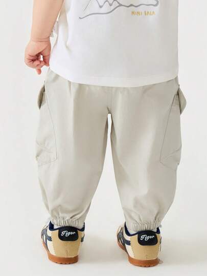 mini bala سراويل خفيفة ناعمة وقابلة للتنفس وقابلة للتعديل في الخصر للبنين لارتداء الخارجي والعمل