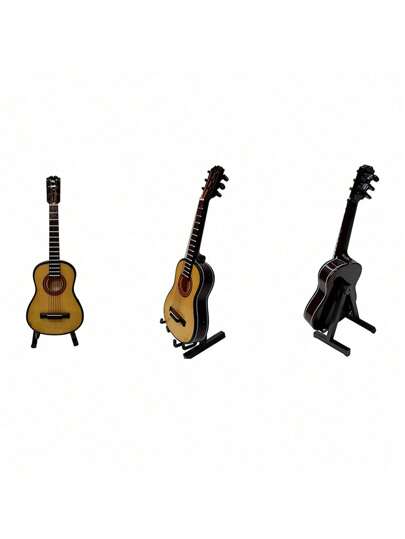 SHEIN قطعة واحدة من نموذج الجيتار المصغر لديكور المنزل، خيار بين الغيتار الصوتي أو الكهربائي مع حامل، زخرفة أداة موسيقية، ديكور عيد الحب، حفل زفاف، عيد ميلاد، ديكور الغرفة