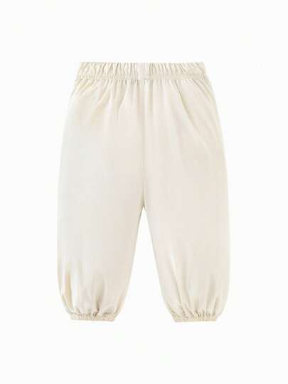 mini bala سروال صيفي للأولاد والبنات خفيف الوزن وصديق للبشرة به سحاب، سروال فوانيس للأطفال الرضع صامد للبعوض