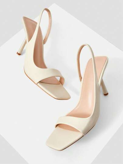 MOTF PREMIUM صنادل فستان ذات كعب رفيع وأصابع مربعة