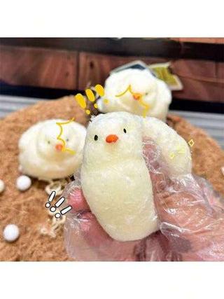 قطعة واحدة من دجاجة اصطناعية للضغط واللعب تنفيس التوتر للبالغين في المكتب، ألعاب ضغط ممتعة (يشمل كرات ناعمة بألوان عشوائية)