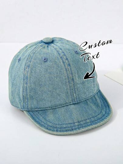 قبعة قبطان رضيع بنمط الربيع للصبي/الفتاة، مقاس من 6 إلى 24 شهرًا، قبعة كاوبوي جينز، هدية مخصصة للرضع