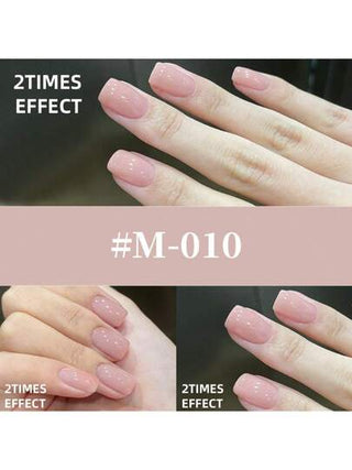 1 قطعة طلاء أظافر 15 مل - لون وردي شفاف جيلي، قابلة للتقشير، خالية من الفورمالديهايد، بشكل بيضاوي، نهاية لامعة، نقش أحادي اللون، لصالون الأظافر وال- DIY