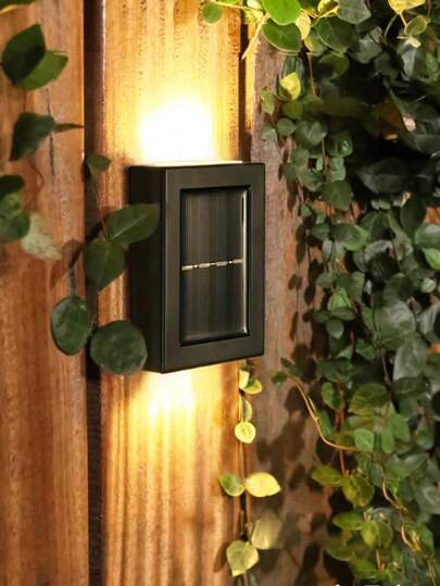 1قطعة/2قطعة/4قطعة أضواء حائط خارجية تعمل بالطاقة الشمسية بصمام ثنائي باعث للضوء، مصابيح حركة تعمل بالطاقة الشمسية مقاومة للماء، ديكور نوردي حديث للمنزل والحديقة والرواق، باللون الأسود