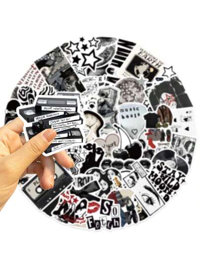 50 قطعة من ملصقات Y2K للفينيل ذات الشكل الجمالي للكتب المصورة وتزيين الألبومات والدفاتر والسيارات واللوحات الخشبية وزجاجات المياه والقبعات الصلبة والسيارات