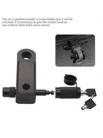 دبوس قفل لاستقبال وصلة الجرار بمقاس 5/8 بوصة، قفل وصلة جر مضاد للسرقة مع غطاء مقاوم للماء وقطعتي مفتاح ،قفل وصلة جر مفيد للشاحنات والقوارب والإكسسوارات السيارية