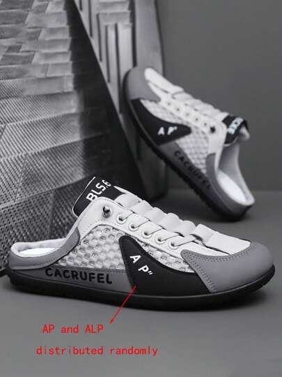 صنادل رياضية وخارجية أنيقة للرجال، نعل زلاجة عصرية (تسليم عشوائي لحرف ALP أو VP مطبوع على الجزء الأعلى)