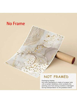 3 قطع مجموعة فن على قماش دار بوهيمي - بيج وذهبي رخامي - ديكور جداري حد أدنى للغرفة المعيشية والنوم ومكتب المنزل والحمام - طباعات محفوظة بإطار خشبي، فن جداري على قماش، ملصقات للغرف، أشياء ديكور الغرف، ديكور غربي، حديث