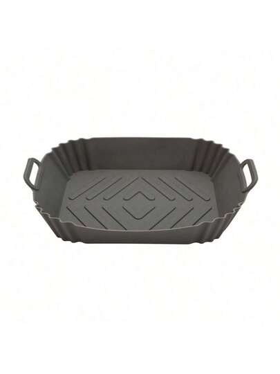 قطعة واحدة من صينية الخبز لفرايق الهواء، سلة سيليكون غير لاصقة وقابلة لإعادة الاستخدام، صينية السيليكون المقاومة للحرارة والغير لاصقة، صينية سيليكون مربعة مقاومة للحرارة لفرايق الهواء، اكسسوارات المطبخ