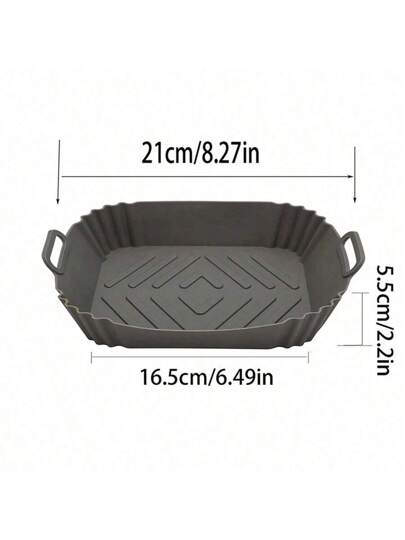 قطعة واحدة من صينية الخبز لفرايق الهواء، سلة سيليكون غير لاصقة وقابلة لإعادة الاستخدام، صينية السيليكون المقاومة للحرارة والغير لاصقة، صينية سيليكون مربعة مقاومة للحرارة لفرايق الهواء، اكسسوارات المطبخ