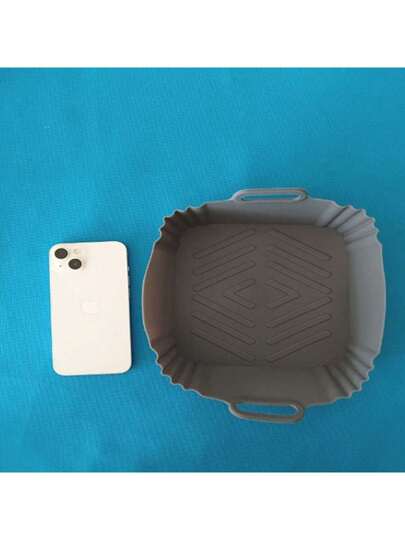 قطعة واحدة من صينية الخبز لفرايق الهواء، سلة سيليكون غير لاصقة وقابلة لإعادة الاستخدام، صينية السيليكون المقاومة للحرارة والغير لاصقة، صينية سيليكون مربعة مقاومة للحرارة لفرايق الهواء، اكسسوارات المطبخ