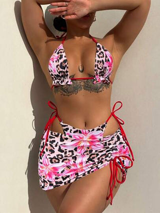 طقم تانكيني حريمي Swim SXY مجموعة لبس سباحة قطعتين قابل للعكس، مجموعة 3 قطع