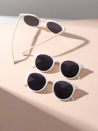 3 حبات نظارات ذات إطار دائري كامل بطراز كوري قديم