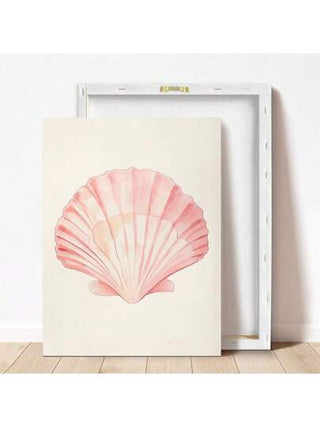 1 قطعة، لوحة معلقة على قماش، إطار، فنون الحائط، ملصقات، طباعة صدفة باللون الوردي الفاتح، ديكور غرفة الشاطئ، ملصق ركوب الأمواج في المحيط، منزل الشاطئ، فتاة جوز الهند للكلية، ديكور داخلي خاص بالمدرسة والمنزل، ديكور الغرفة، فن وردي، ديكور المنزل
