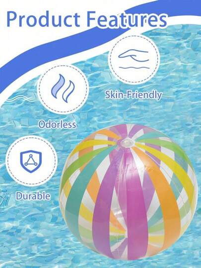 قطعة واحدة كرة شفافة قابلة للنفخ ذات خطوط ، كرة شفافة نقطية من البولي فينيل كلوريد، كرة نفاشة ملونة بنقاط وشرائط، اكسسوارات لحفلة المنزل وألعاب السباحة والديكورات، هدية