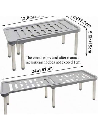 1 منظم خزانة قابل للتمدد، بمقاس 34.5*17.5*15 سم (الخطأ لا يزيد عن 1 سم)، منظم خزانة المطبخ، رف بهارات قائم بذاته، منظم حمام قابل للسحب، منظم حسب البخاخ، منظم خزانة (أبيض ، رمادي)
