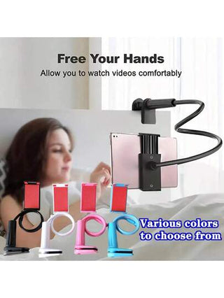1 قطعة حامل هاتف قابل للتحميل والتكيف اللين، حامل هاتف متعدد الوظائف متوافق مع آيفون 8/7/6 ، قابل للاستخدام على السرير أو المكتب ، متوافق مع آيفون و هواتف الأندرويد، هدية لعيد الميلاد، العائلة والأصدقاء، قابل للدوران 360 درجة، حامل سرير كسول