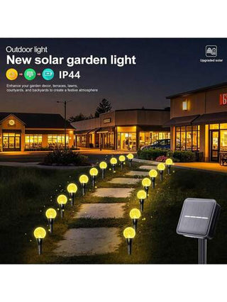 أضواء مسار الفقاعات الشمسية للخارج، أضواء المناظر الطبيعية الشمسية المكونة من 10/20/30 كرة بلاستيكية شمسية، تضيء تلقائيًا في الليل، مناسبة لتزيين المسارات والحدائق والأفنية