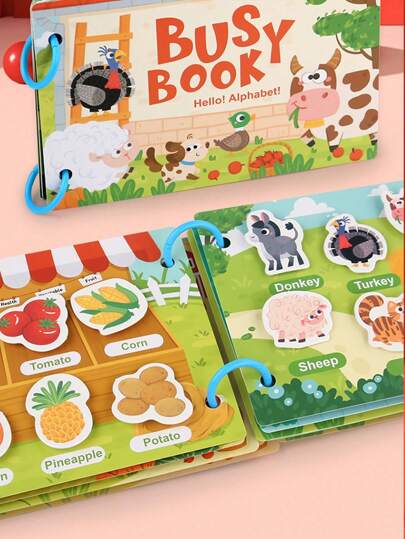 كتاب ساكن مونتيسوري للأطفال الصغار،كتاب نشط للأطفال مبكر التعليمي المدرسي للأطفال لتطوير مهارات التحكم الدقيق، ألعاب تعليمية مبكرة للأولاد والبنات ذوي التوحد