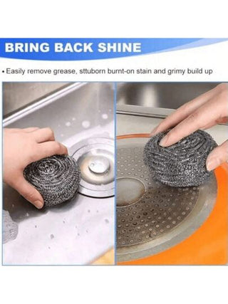 6 قطع/عبوة أو 12 قطعة/عبوتين كرات معدنية للتنظيف ،أواني ،أطباق ،ألواح ،موقد،بالوعة ،أدوات تنظيف المطبخ مقاومة للصدأ ومتينة من الصوف الفولاذي الصغير