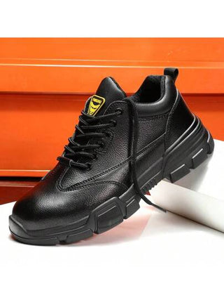 أحذية أمان عالية السلامة سوداء اللون، من السلسلة الكلاسيكية مضادة للسحق والثقب، مقاومة للماء ومريحة ووظيفية لأي موسم، أحذية عمل