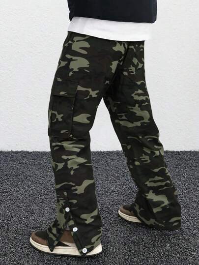 Yemwry بناطيل كاجوال رجالية، طراز الشارع الأمريكي، قابلة للاستخدام متعددة الاستخدامات، تخلق مظهرًا رائعًا و أنيقًا، تتناسب مع جمالية الموضة النظيفة، تجعلك تبدو أطول وأنحف