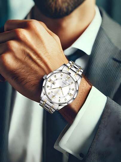 ساعة كاجوال رسمية للمراهقين بحزام من الفولاذ المقاوم للصدأ وميزة التقويم، مناسبة للاستخدام اليومي والديكور وهدايا المناسبات