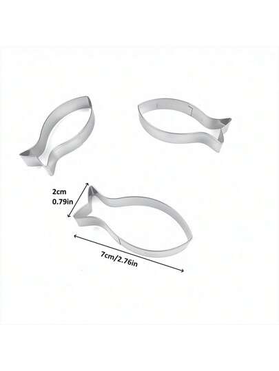 مجموعة مكونة من 3 قطع من قوالب بسكويت شكل أسماك كرتونية، قوالب أشكال حيوانات بحرية أسماك، أدوات ديكور الكيك والفوندان، قوالب تقطيع البسكويت، لعمل الحلويات والخضروات بشكل أسماك للطهي