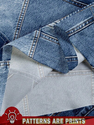 EZwear تنورة نسائية على شكل خط A بتأثير جينز مطبوع بطريقة الربط والصبغ، مناسبة للصيف